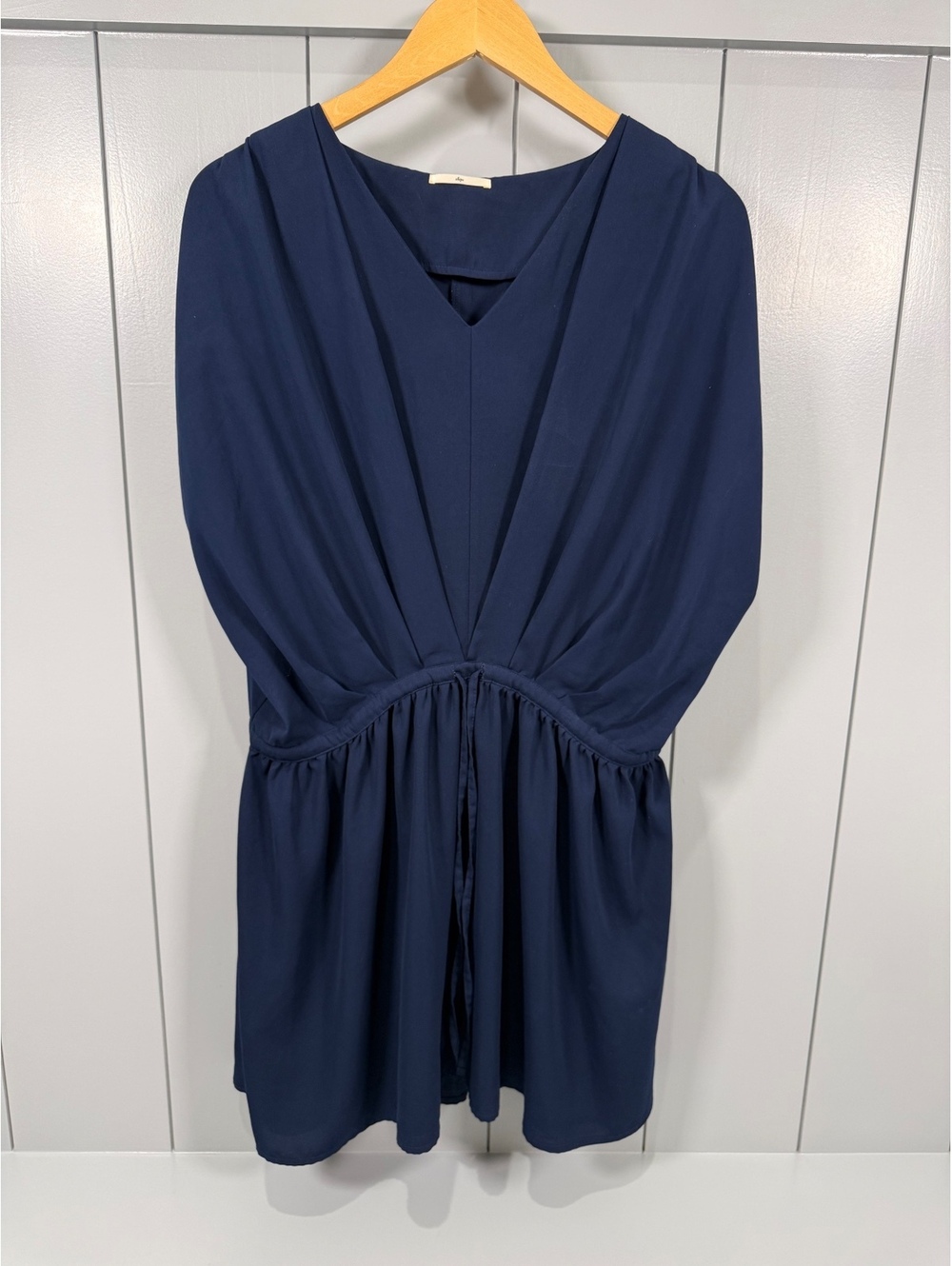 Ships Navy Blue tie waist Dress estimated size medium women’s